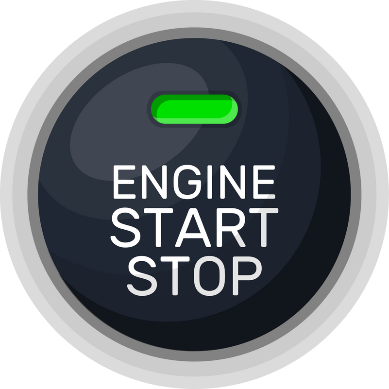 Engine Start and Stop Button and Hand